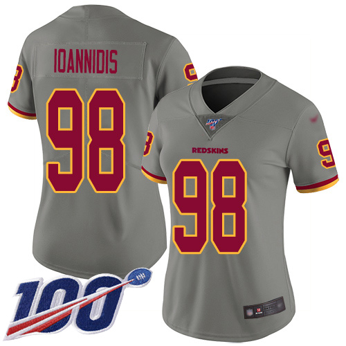 Washington Redskins Limited Gray Women Matt Ioannidis Jersey NFL