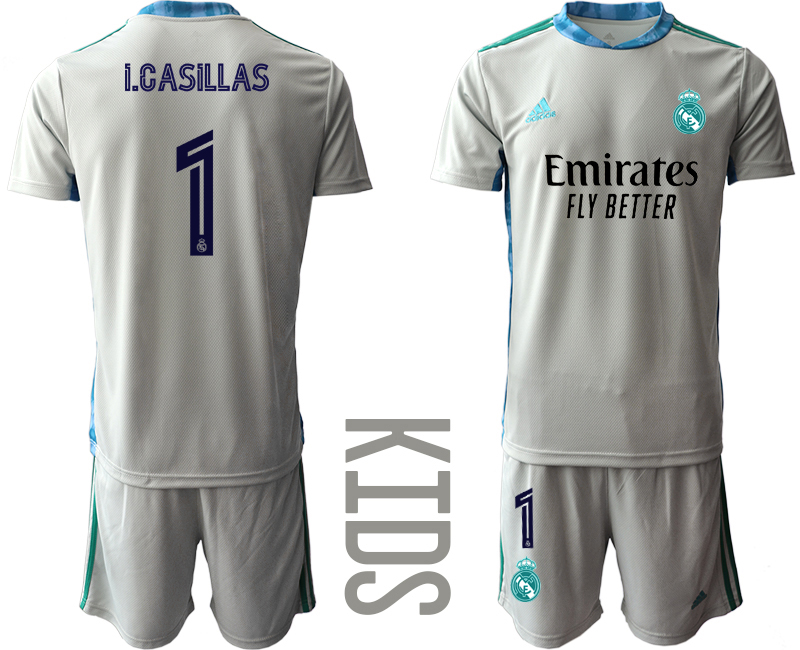 Youth 2020-2021 club Real Madrid grey goalkeeper 1 Soccer ...